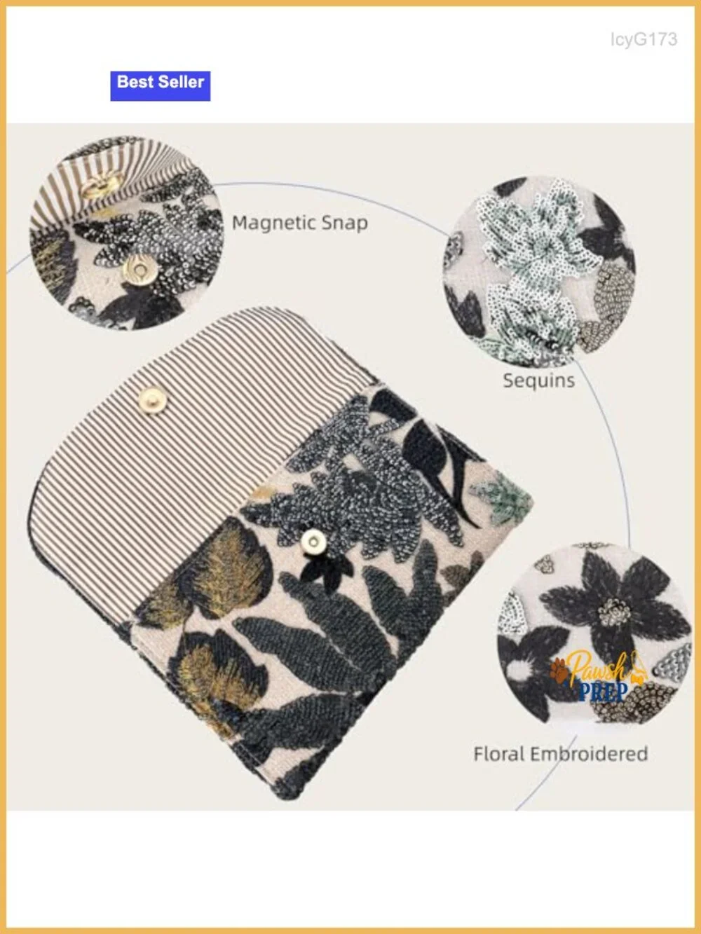 Embroidered Clutch Purse Women Floral Sequin Evening Bag Wedding Guest Handbags
